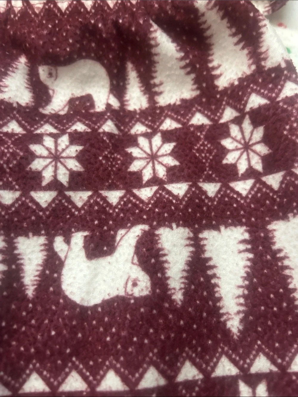 infant Burgundy Polar Bear Holiday Pajama Set